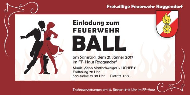 Einladungskarte zum FF-Ball 2017